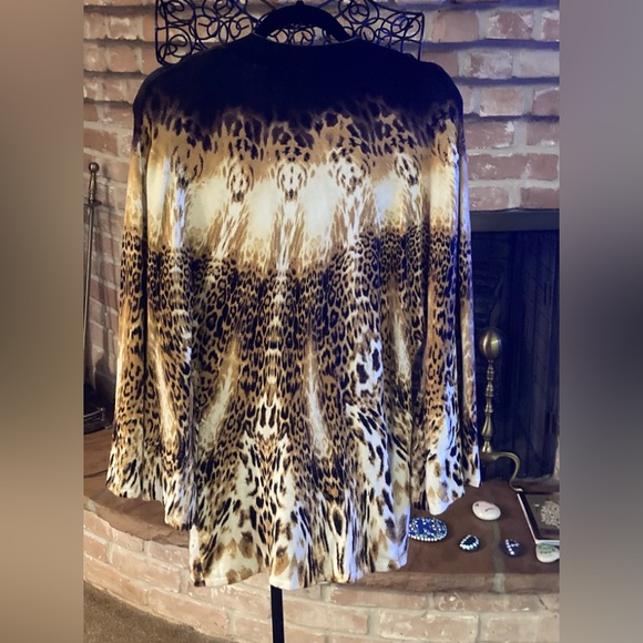 RED Animal Print Brown & Ivory Top - Picture 6 of 9